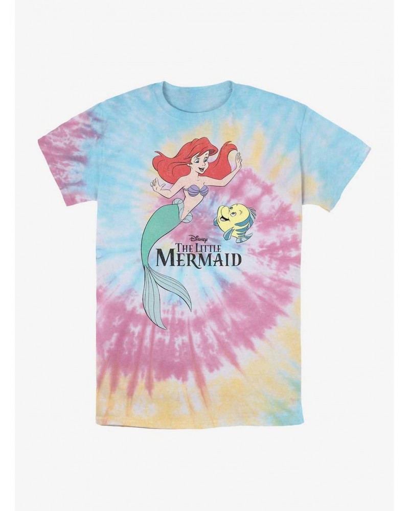 Disney The Little Mermaid Underwater Friends Tie Dye T-Shirt $9.32 T-Shirts