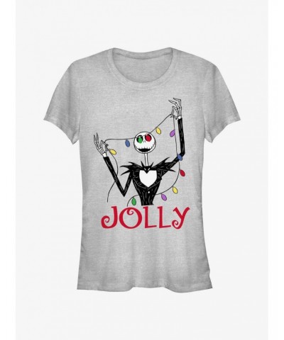 Disney The Nightmare Before Christmas Jack Jolly Lights Girls T-Shirt $11.21 T-Shirts