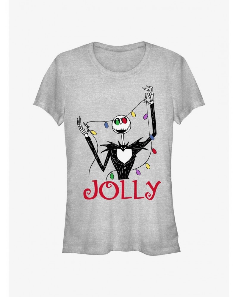 Disney The Nightmare Before Christmas Jack Jolly Lights Girls T-Shirt $11.21 T-Shirts