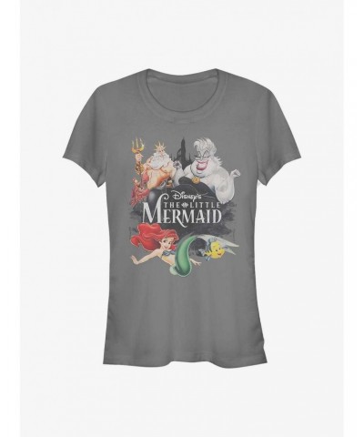 Disney The Little Mermaid Watercolor Mermaid Girls T-Shirt $10.46 T-Shirts