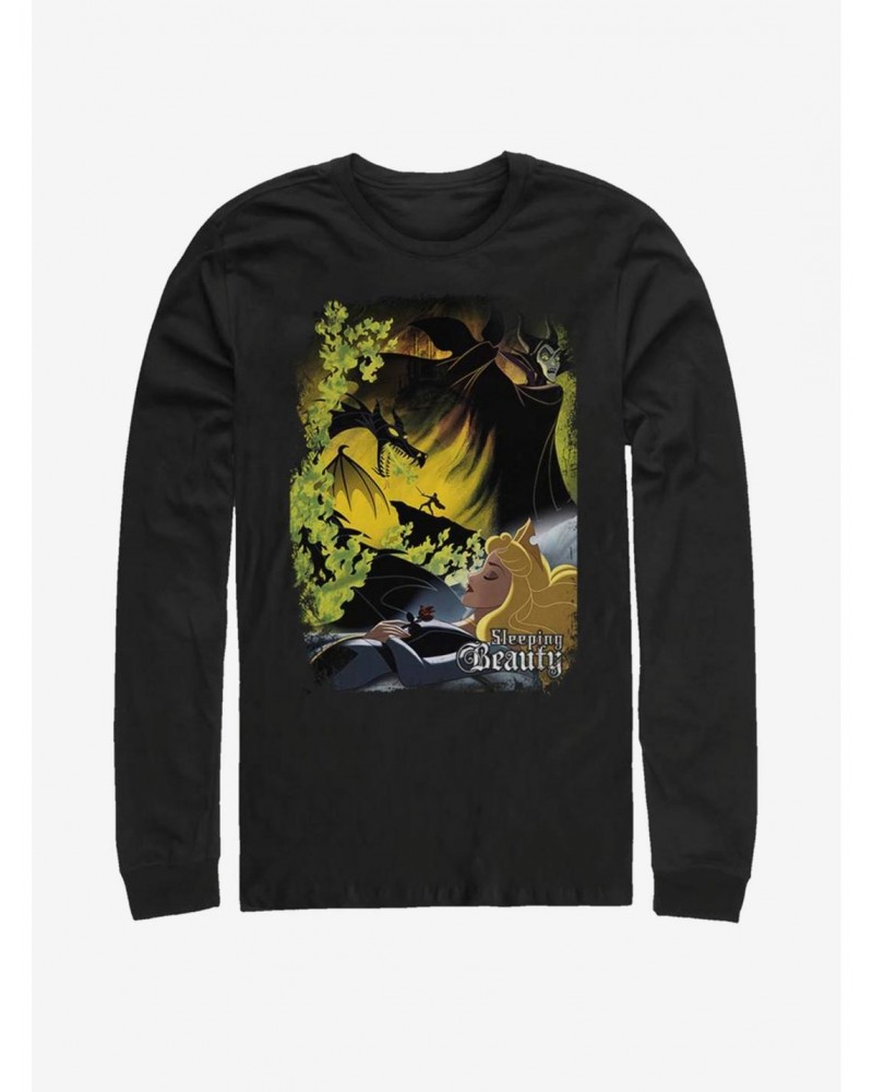 Disney Villains Maleficent Sleeping Poster Long-Sleeve T-Shirt $10.53 T-Shirts