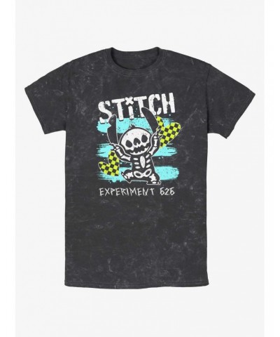 Disney Lilo & Stitch Emo Skelestitch Mineral Wash T-Shirt $7.77 T-Shirts