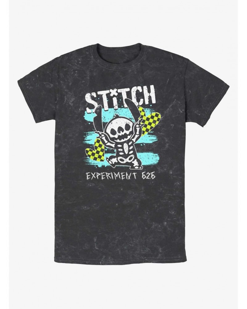 Disney Lilo & Stitch Emo Skelestitch Mineral Wash T-Shirt $7.77 T-Shirts