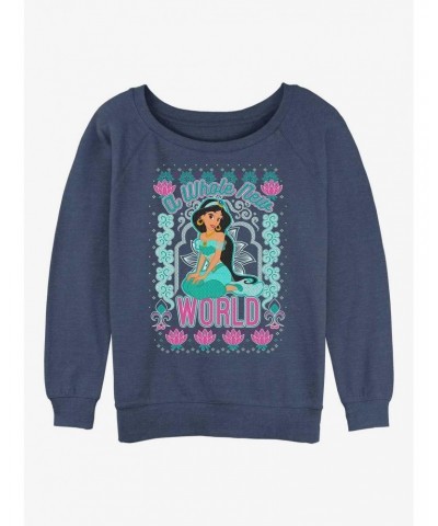 Disney Princesses Jasmine World Girls Slouchy Sweatshirt $14.76 Sweatshirts