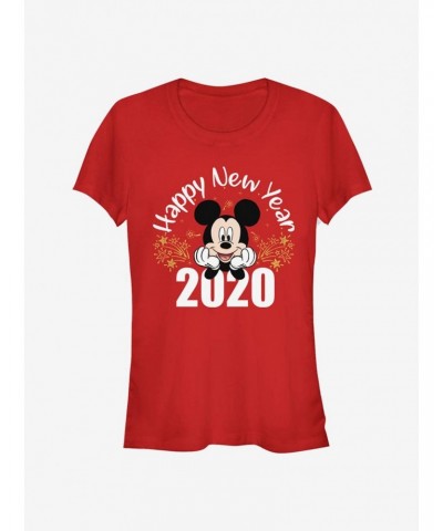 Disney Mickey Mouse Happy New Year 2020 Classic Girls T-Shirt $7.97 T-Shirts