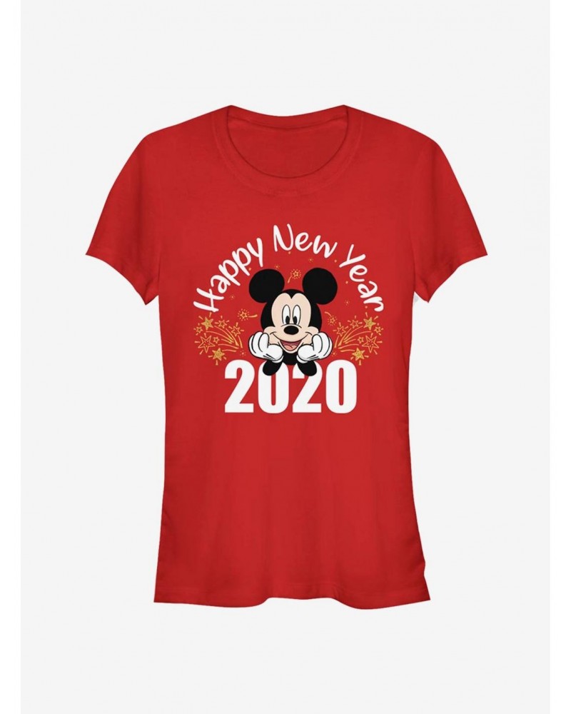 Disney Mickey Mouse Happy New Year 2020 Classic Girls T-Shirt $7.97 T-Shirts