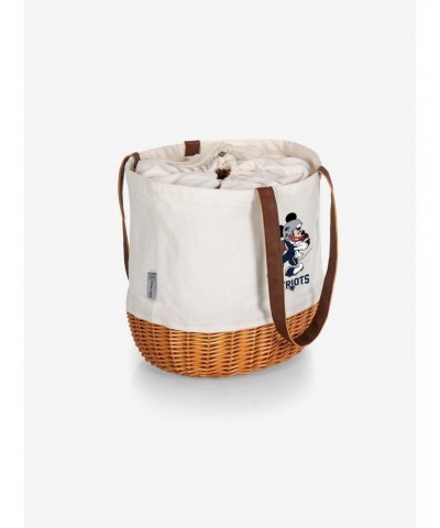 Disney Mickey Mouse NFL New England Patriots Canvas Willow Basket Tote $20.12 Totes