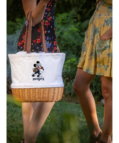 Disney Mickey Mouse NFL New England Patriots Canvas Willow Basket Tote $20.12 Totes