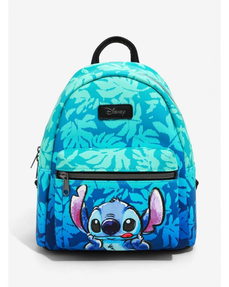 Disney Lilo & Stitch Blue Tropical Leaves Mini Backpack $22.00 Backpacks