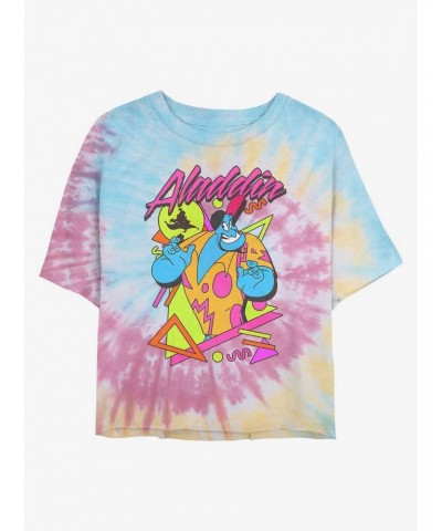 Disney Aladdin Genie On Vacation Tie Dye Crop Girls T-Shirt $8.34 T-Shirts