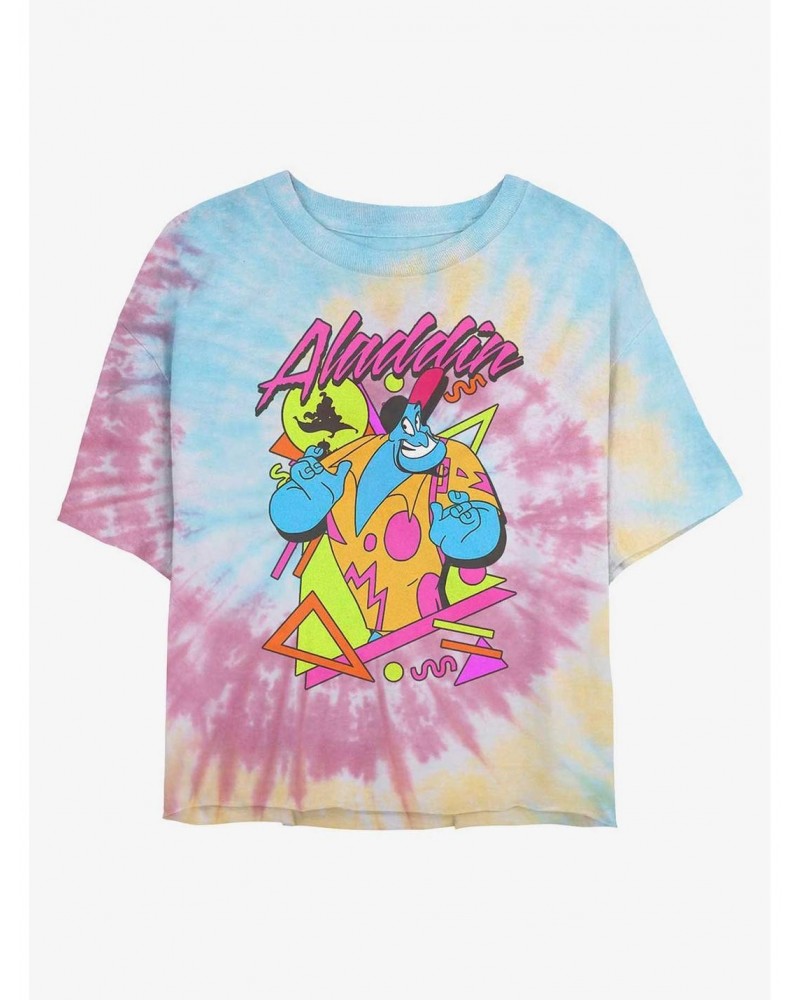 Disney Aladdin Genie On Vacation Tie Dye Crop Girls T-Shirt $8.34 T-Shirts