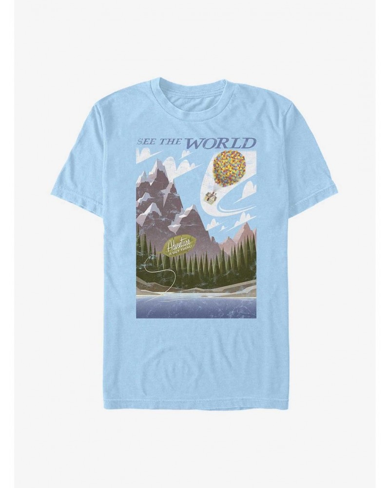 Disney Pixar Up See The World Poster T-Shirt $9.32 T-Shirts