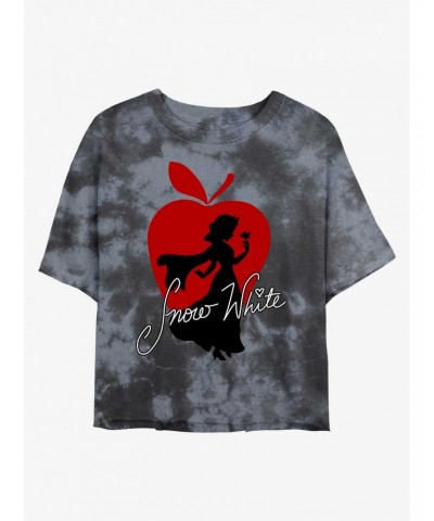 Disney Snow White and the Seven Dwarfs Apple Silhouette Tie-Dye Girls Crop T-Shirt $10.69 T-Shirts