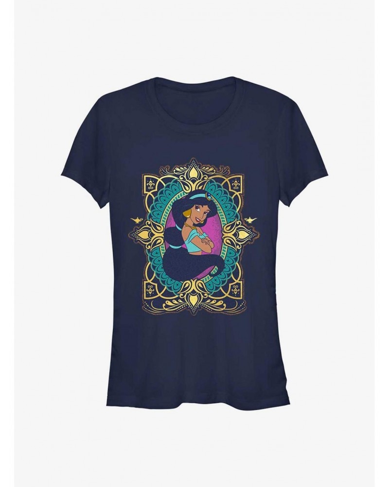 Disney Aladdin Jasmine Badge 30th Anniversary Girls T-Shirt $10.71 T-Shirts