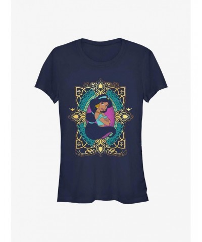 Disney Aladdin Jasmine Badge 30th Anniversary Girls T-Shirt $10.71 T-Shirts