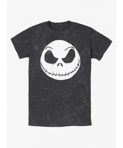 Disney The Nightmare Before Christmas Big Face Jack Mineral Wash T-Shirt $11.66 T-Shirts