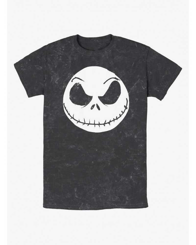 Disney The Nightmare Before Christmas Big Face Jack Mineral Wash T-Shirt $11.66 T-Shirts