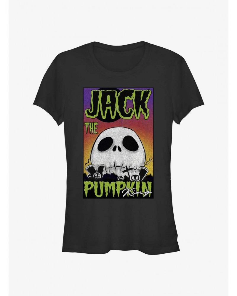 Disney The Nightmare Before Christmas Jack The Pumpkin King Skull Poster Girls T-Shirt $10.46 T-Shirts