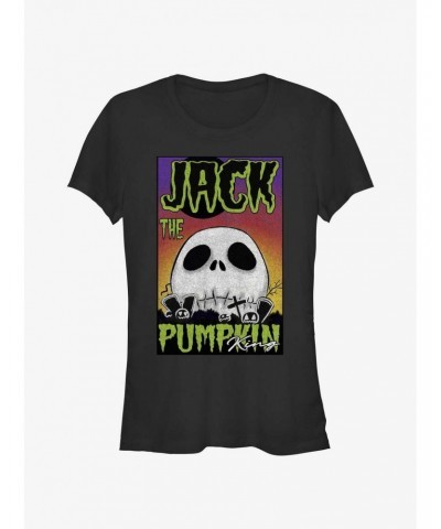 Disney The Nightmare Before Christmas Jack The Pumpkin King Skull Poster Girls T-Shirt $10.46 T-Shirts