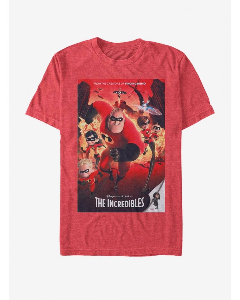 Disney Pixar The Incredibles Incredibles Poster T-Shirt $11.47 T-Shirts