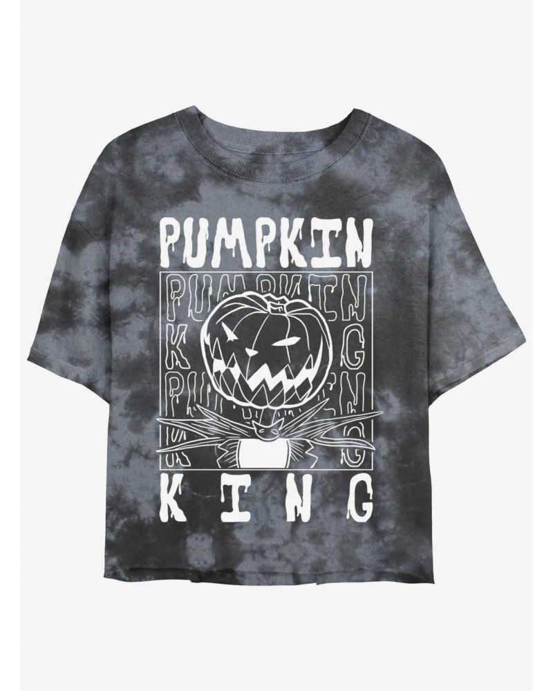 Disney The Nightmare Before Christmas Jack Pumpkin King Tie-Dye Girls Crop T-Shirt $8.67 T-Shirts