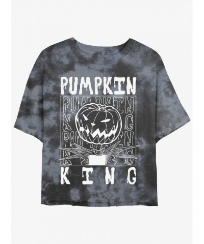 Disney The Nightmare Before Christmas Jack Pumpkin King Tie-Dye Girls Crop T-Shirt $8.67 T-Shirts