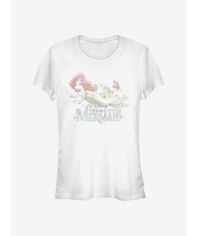 Disney The Little Mermaid Watercolor Fade Ariel Girls T-Shirt $9.96 T-Shirts