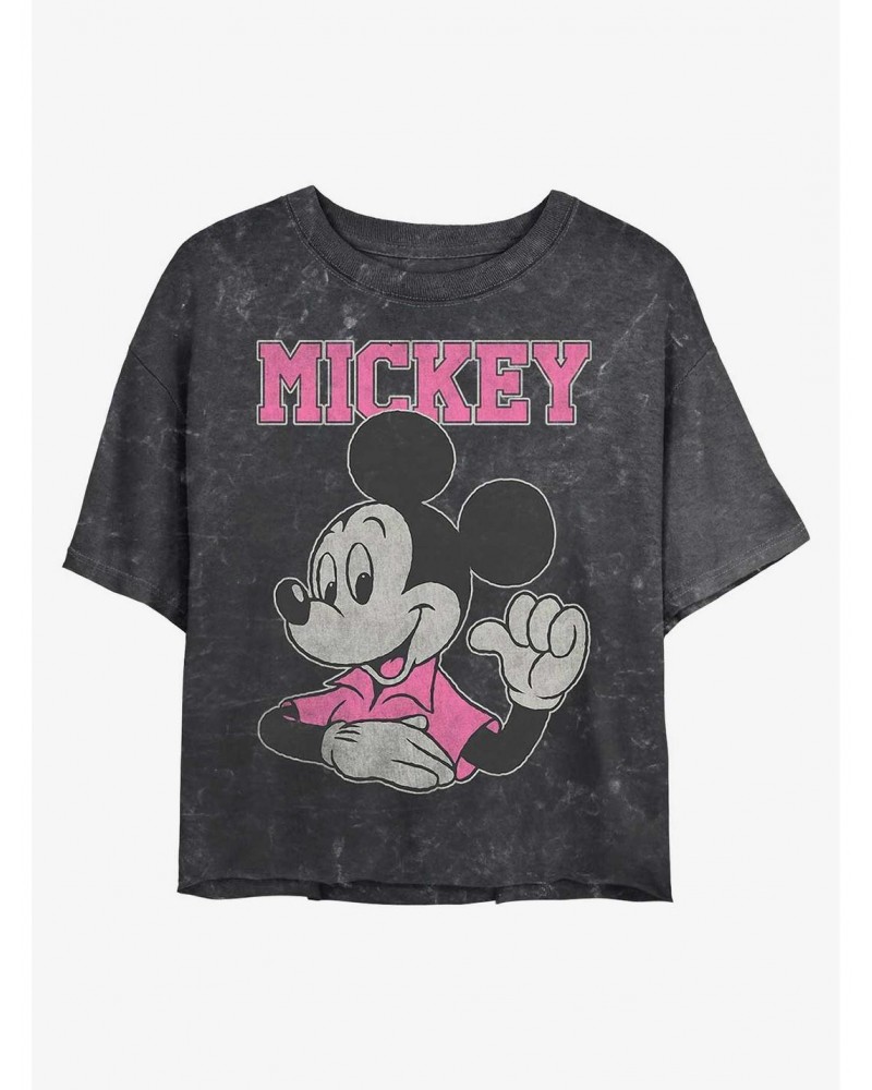 Disney Mickey Mouse Jumbo Mickey Mineral Wash Crop Girls T-Shirt $11.85 T-Shirts