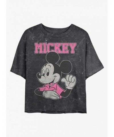 Disney Mickey Mouse Jumbo Mickey Mineral Wash Crop Girls T-Shirt $11.85 T-Shirts