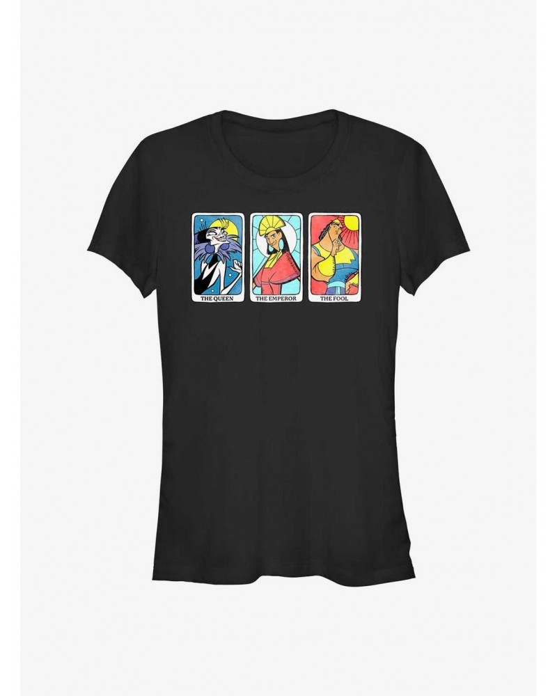 Disney The Emperor's New Groove Yzma, Kuzco, and Kronk Tarot Cards Girls T-Shirt $11.70 T-Shirts