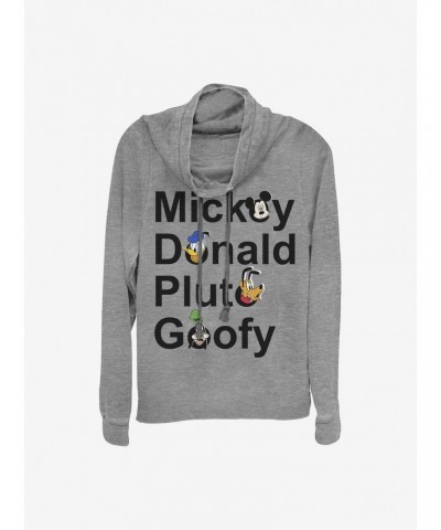 Disney Mickey And Friends Names Cowlneck Long-Sleeve Girls Top $17.51 Tops