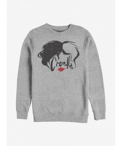 Disney Cruella Simply Cruella Infamous Hair Crew Sweatshirt $13.28 Sweatshirts