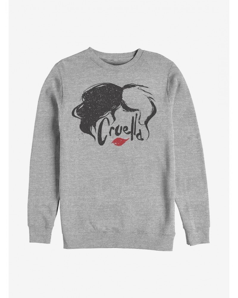 Disney Cruella Simply Cruella Infamous Hair Crew Sweatshirt $13.28 Sweatshirts