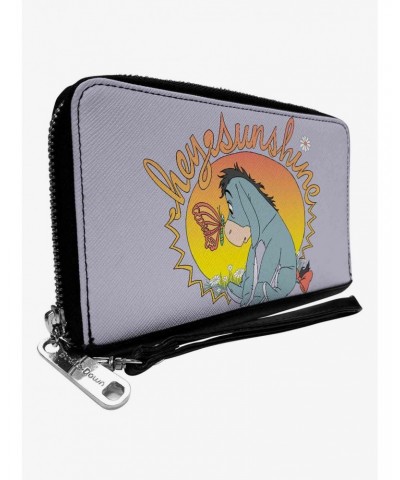 Disney Winnie The Pooh Eeyore Hello Sunshine Butterfly Pose Zip Around Wallet $15.36 Wallets