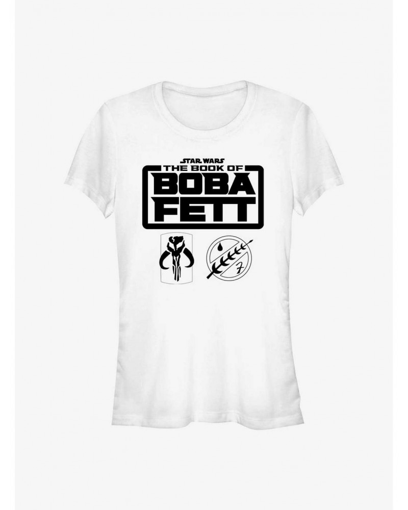 Star Wars The Book Of Boba Fett Boba Fett Armor Logo Girls T-Shirt $9.96 T-Shirts