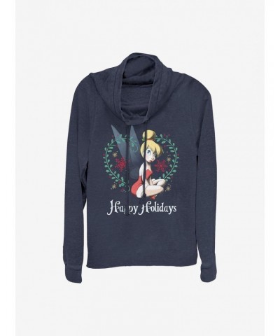 Disney Tinker Bell Tink Holiday Cowlneck Long-Sleeve Girls Top $16.61 Tops