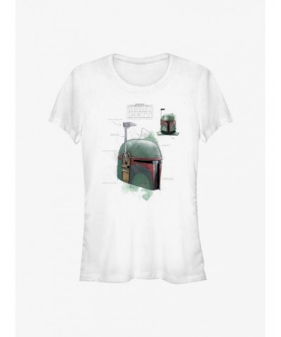 Star Wars The Book Of Boba Fett Helmet Schematic Painted Girls T-Shirt $11.21 T-Shirts