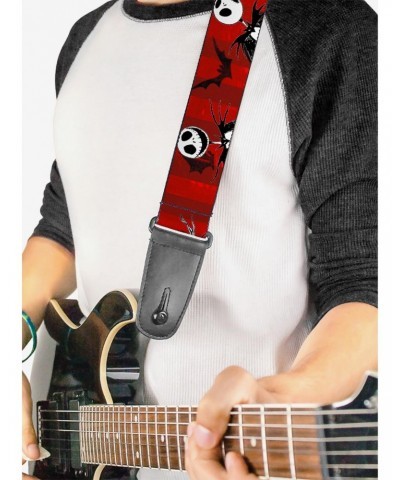 The Nightmare Before Christmas Jack Poses Bats Guitar Strap $10.21 Guitar Straps