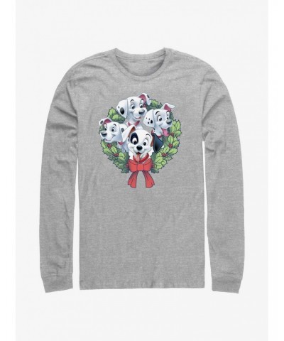 Disney 101 Dalmatians Puppy Christmas Wreath Long-Sleeve T-Shirt $10.86 T-Shirts