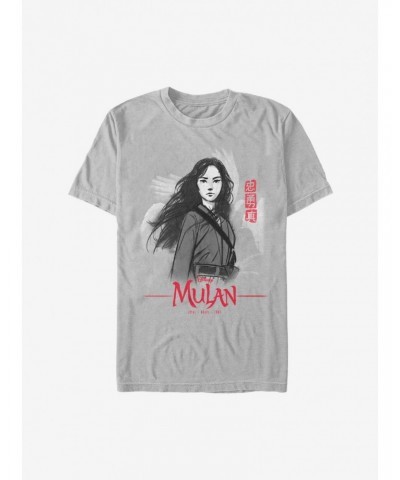 Disney Mulan Live Action Loyal Brave True Charcoal Sketch T-Shirt $9.80 T-Shirts