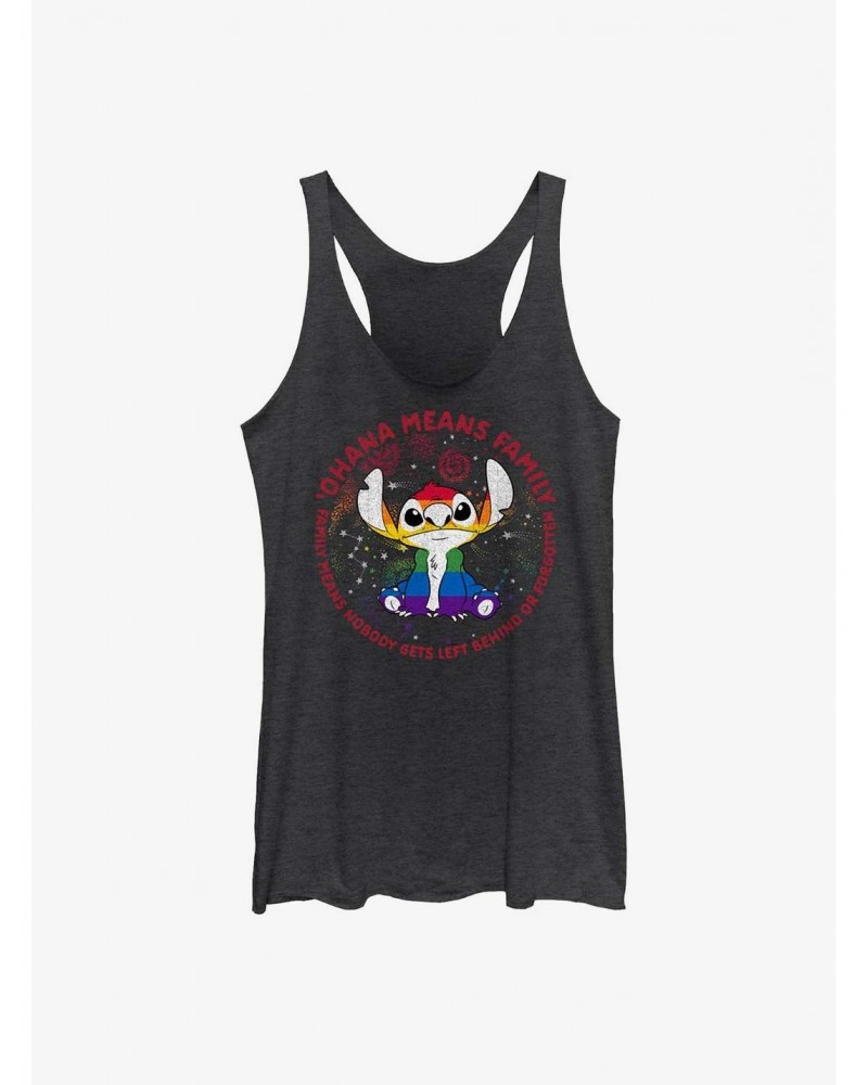 Disney Lilo And Stitch Ohana Means Family Rainbow Pride Girls Tank $11.40 Tanks