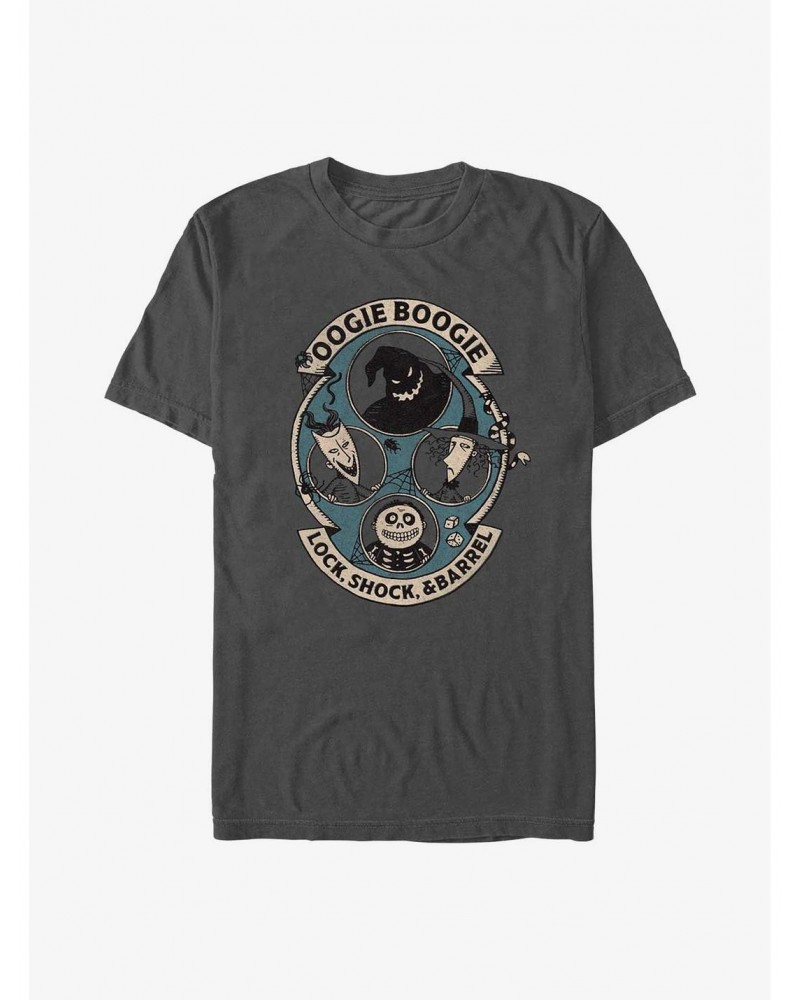 Disney The Nightmare Before Christmas Oogie Boogie and Lock, Shock, & Barrel T-Shirt $11.23 T-Shirts