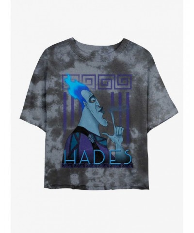 Disney Villains Hades Finger Smoke Tie-Dye Girls Crop T-Shirt $9.54 T-Shirts