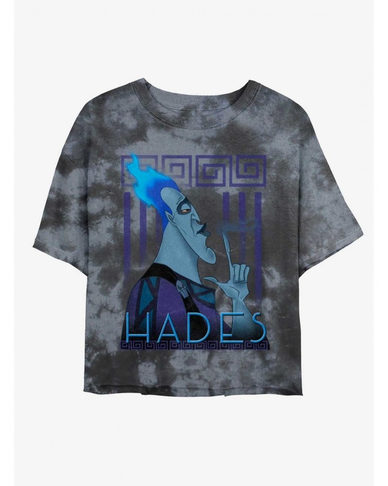 Disney Villains Hades Finger Smoke Tie-Dye Girls Crop T-Shirt $9.54 T-Shirts