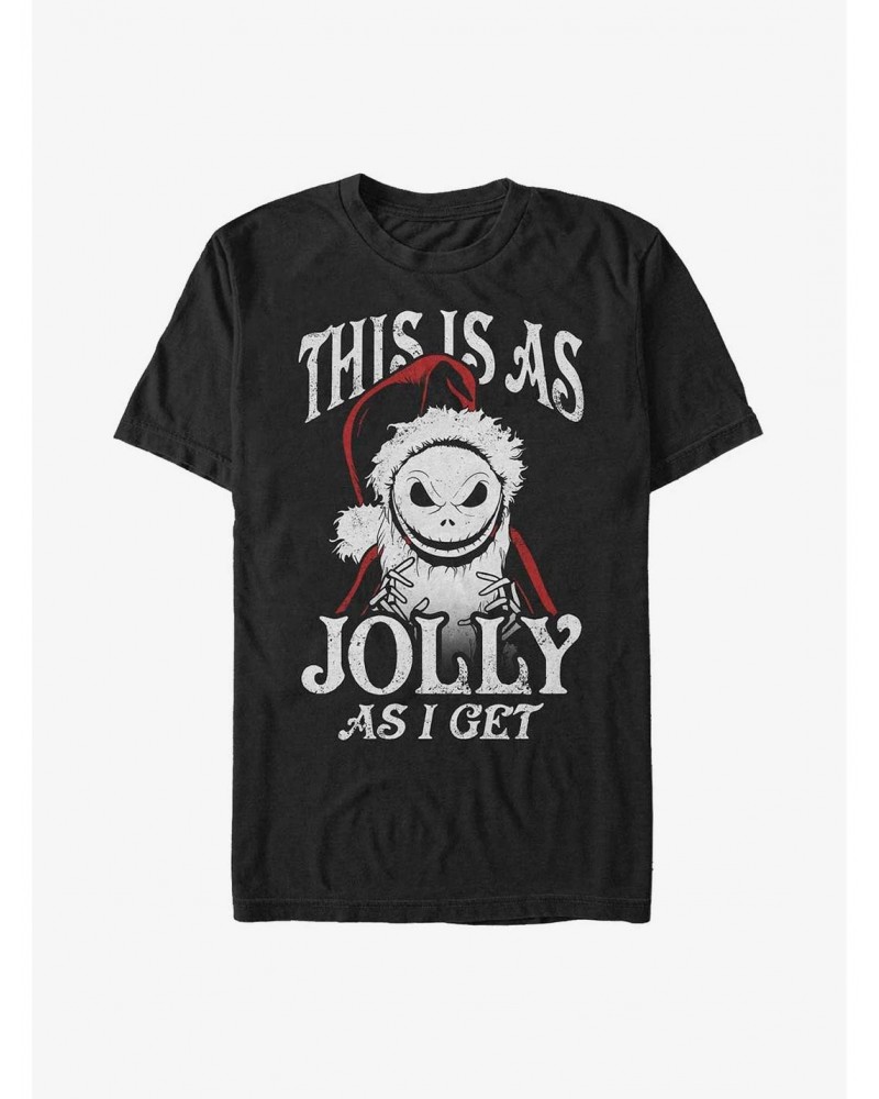 Disney The Nightmare Before Christmas This Is As Jolly As I Get Santa Jack T-Shirt $8.13 T-Shirts