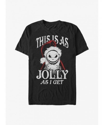 Disney The Nightmare Before Christmas This Is As Jolly As I Get Santa Jack T-Shirt $8.13 T-Shirts