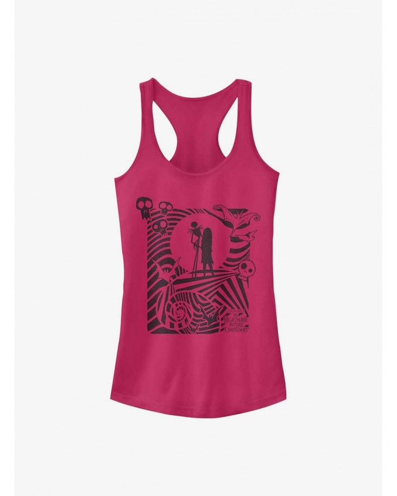 Disney The Nightmare Before Christmas Hypnotic Jack and Sally Tank $10.49 Tanks