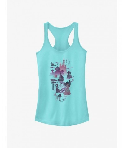 Disney Princesses And Castles Silhouttes Girls Tank $10.96 Tanks