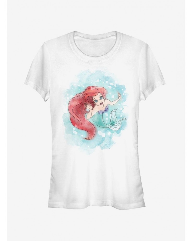 Disney Ariel Watercolor Print Girls T-Shirt $9.71 T-Shirts