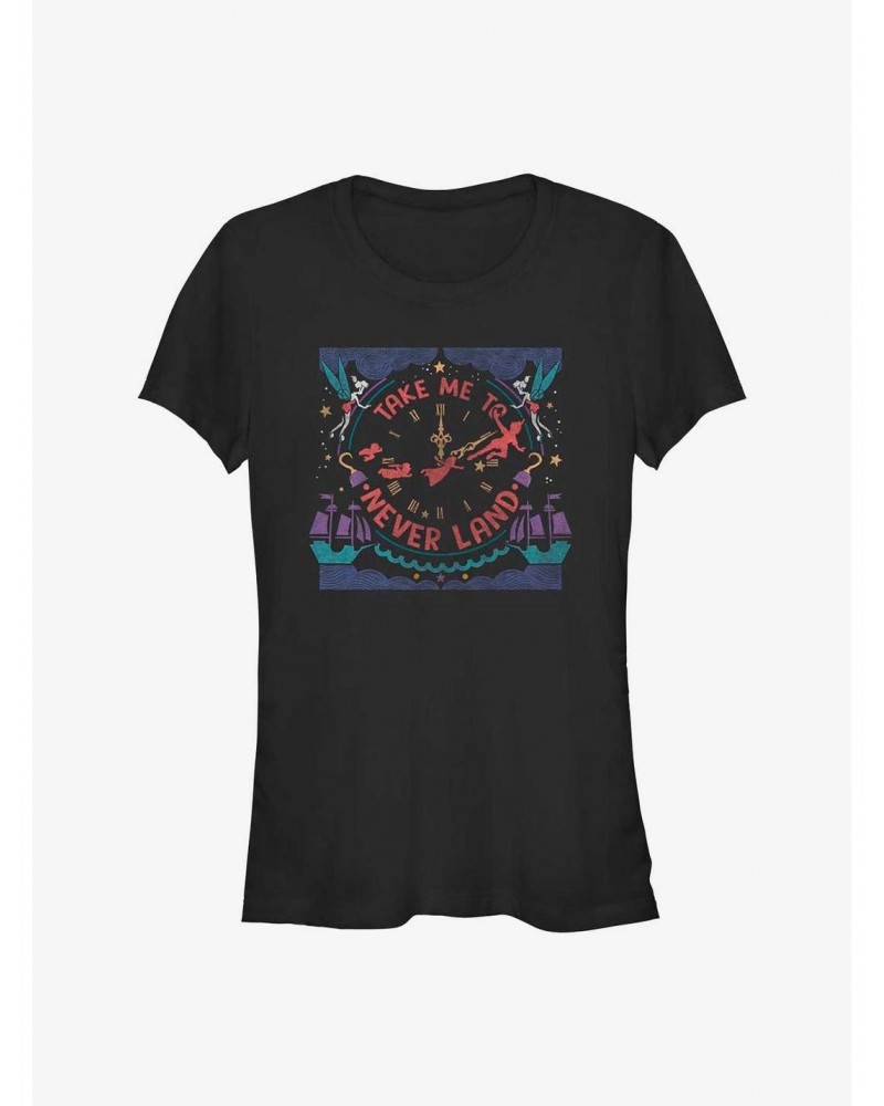 Disney Peter Pan Time To Take Me To Never Land Girls T-Shirt $9.46 T-Shirts